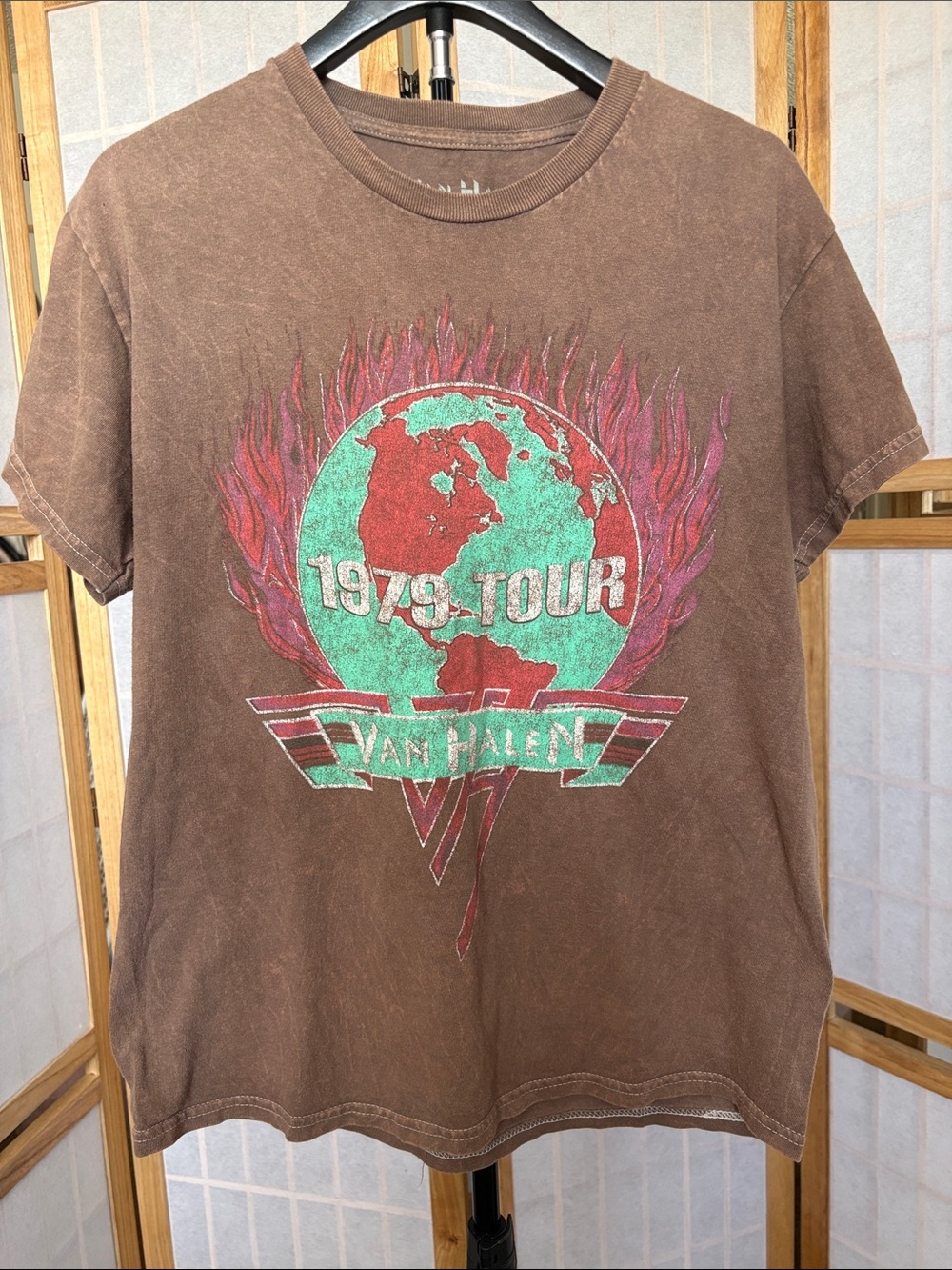 Van Halen 1979 Men’s Band Tee Brown Size Medium